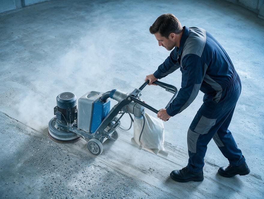 Concrete diamond grinding surface preparation