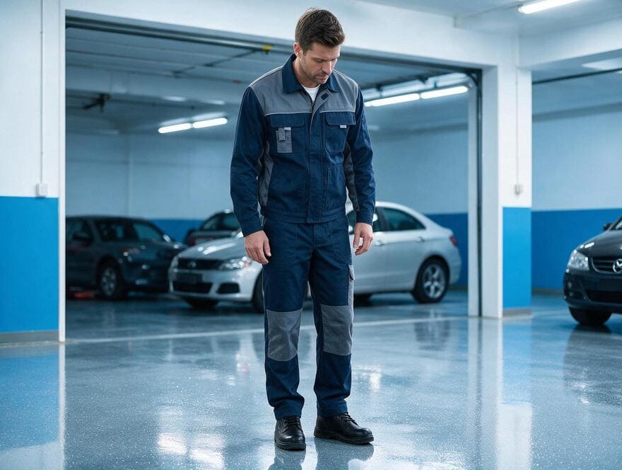 Clean multi car garage floor finish