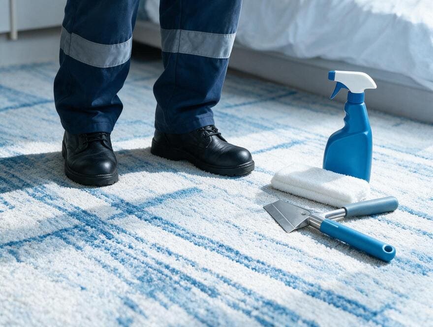 Bedroom carpet cleaning tenant move out