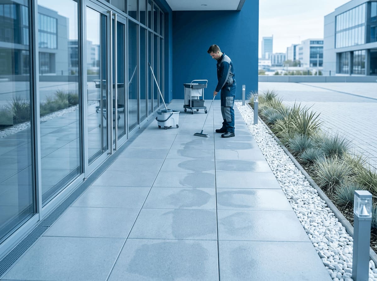 Commercial storefront sidewalk pressure washing San Jose