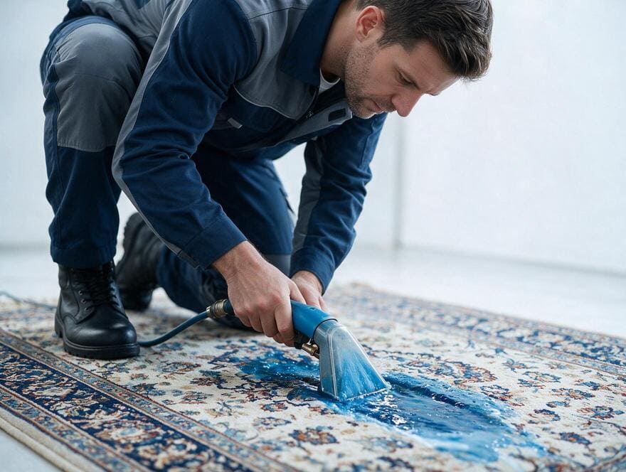 Oriental wool area rug cleaning in San Jose CA