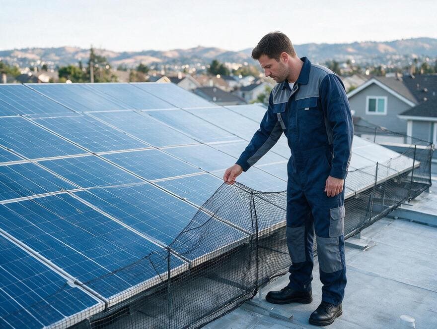Complete solar panel bird proofing system in San Jose