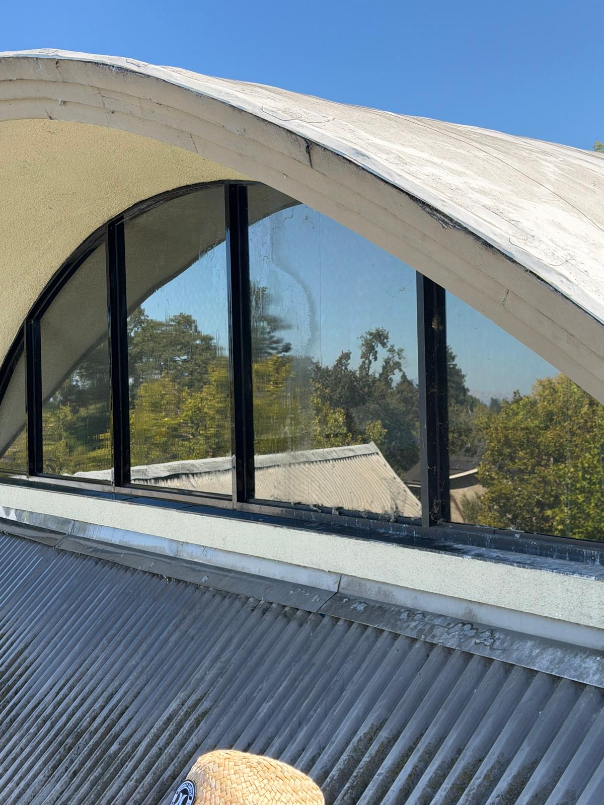 Arch cathedral glass window exterior view