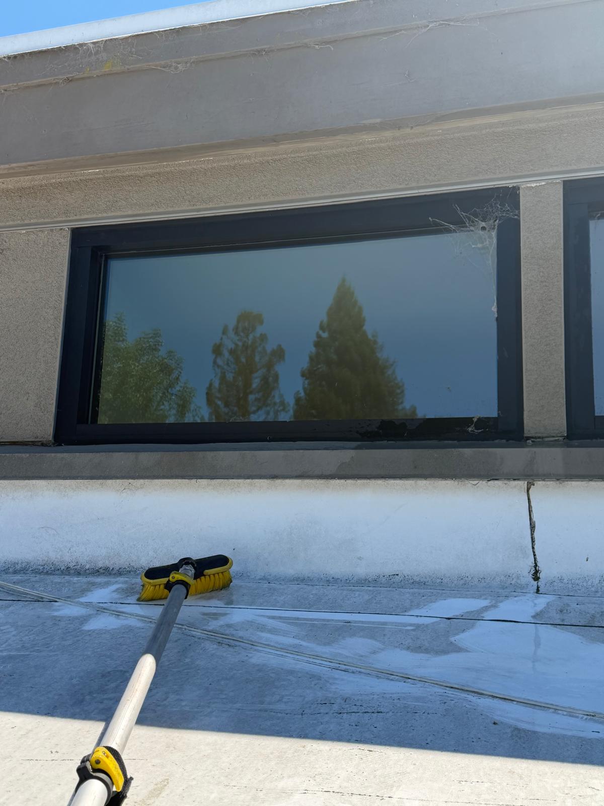 Window washing pole setup