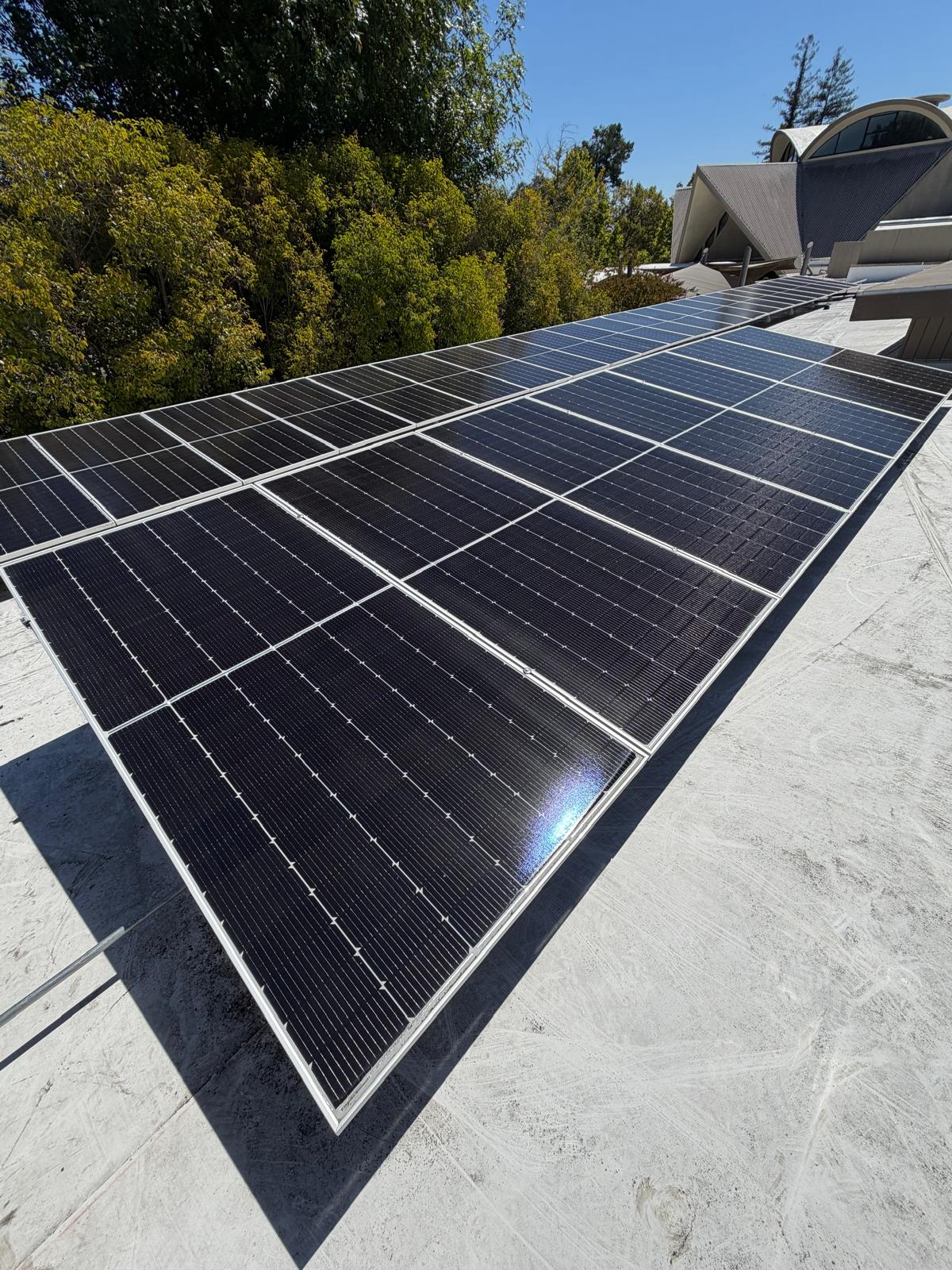 Solar panel array section washing