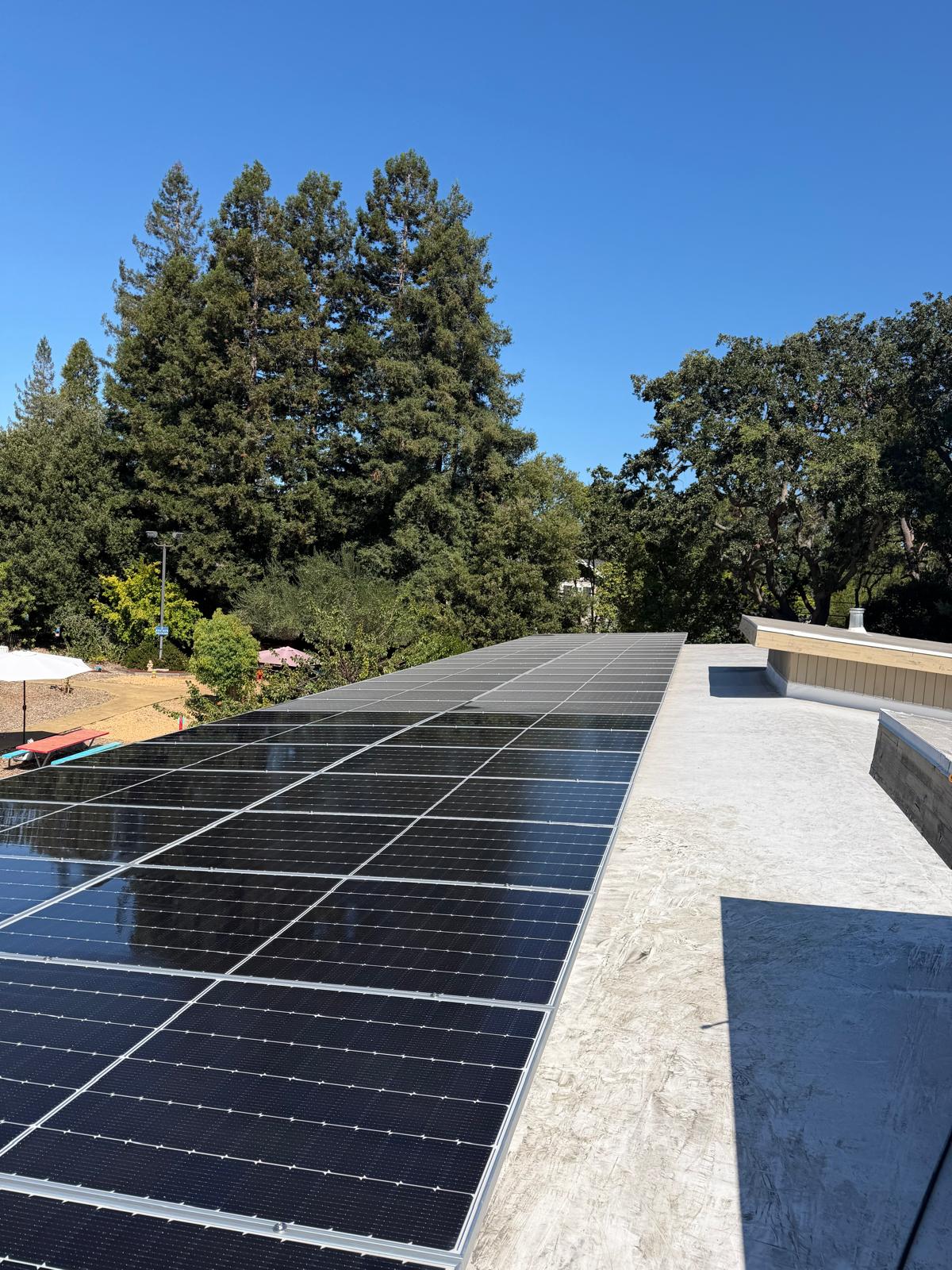 Large commercial solar panel array