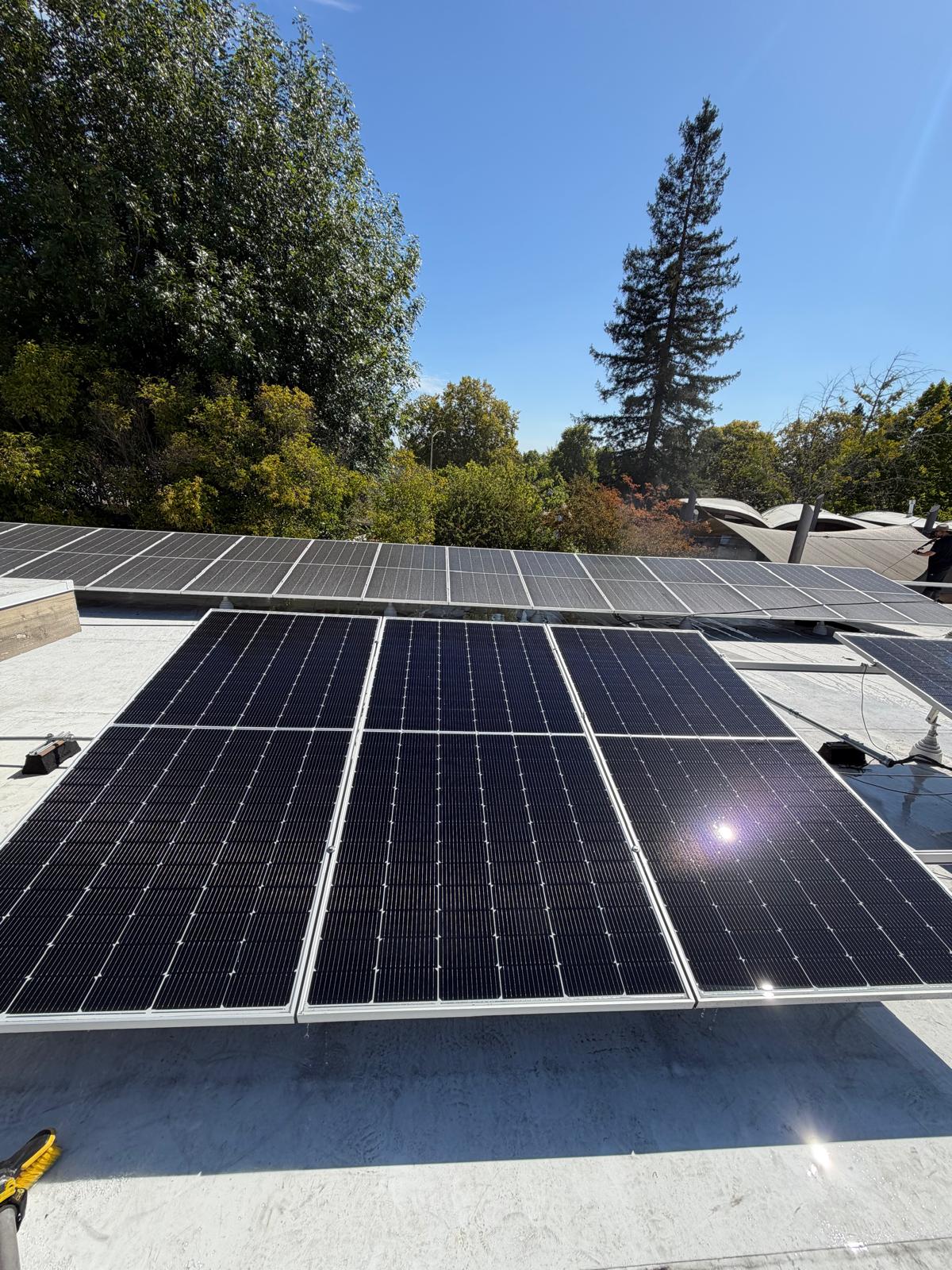 Solar panel system installation rooftop