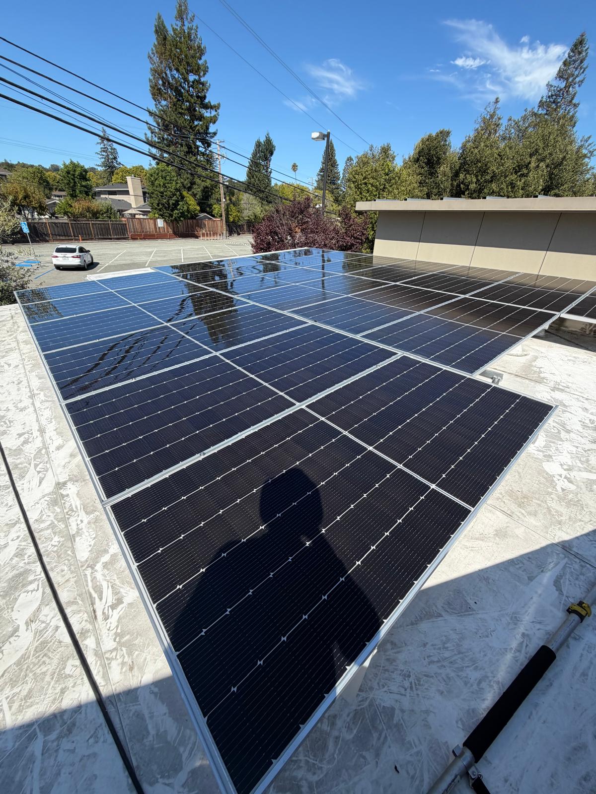 Solar panel installation wide shot